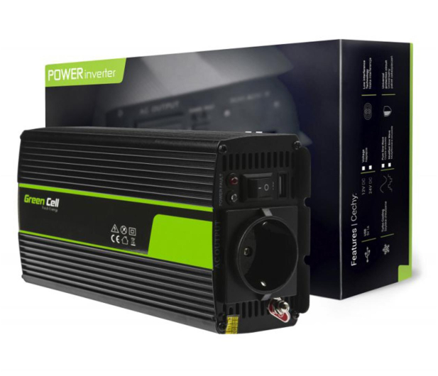 Green Cell Przetwornica 12V/230V 500W/1000W Mod sinus INV03DE - 548209 - zdjęcie 3